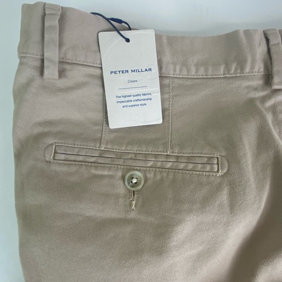 NWT Peter Millar Crown Pilot Twill Flat Front Trouser Pants Chinos KHAKI $175 - Picture 2 of 10